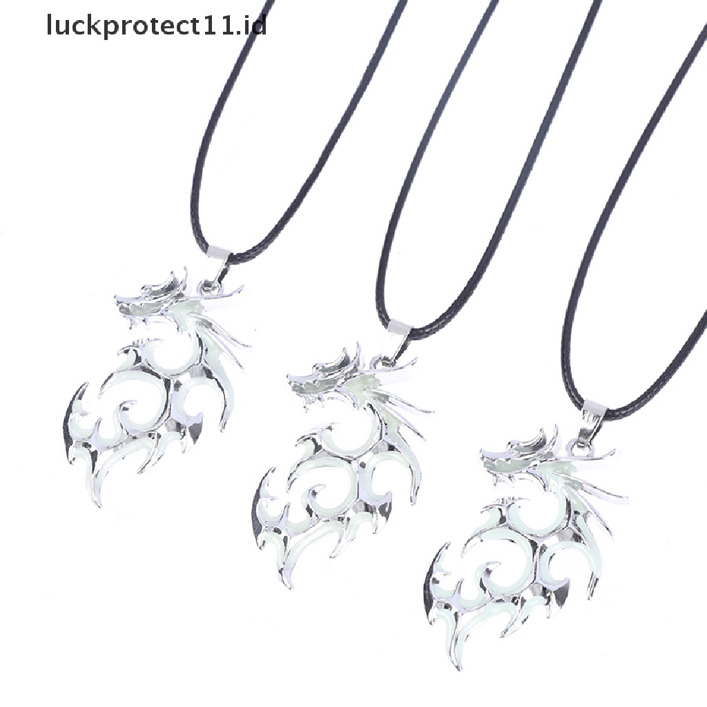 Kalung Desain Naga Warna Silver Fluorescence Bercahaya Untuk Pesta
