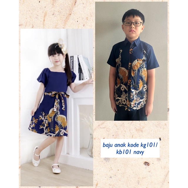 Baju batik anak kg101/ kb101 navy