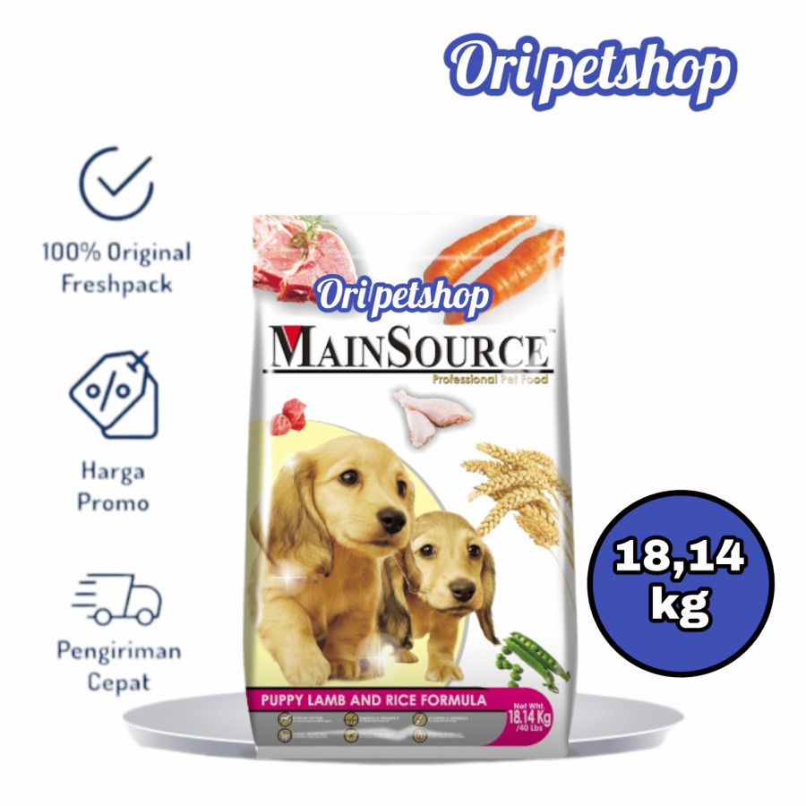 Mainsource Dog Puppy Lamb &amp; Rice Makanan Anjing Kecil 18,14kg - Kargo