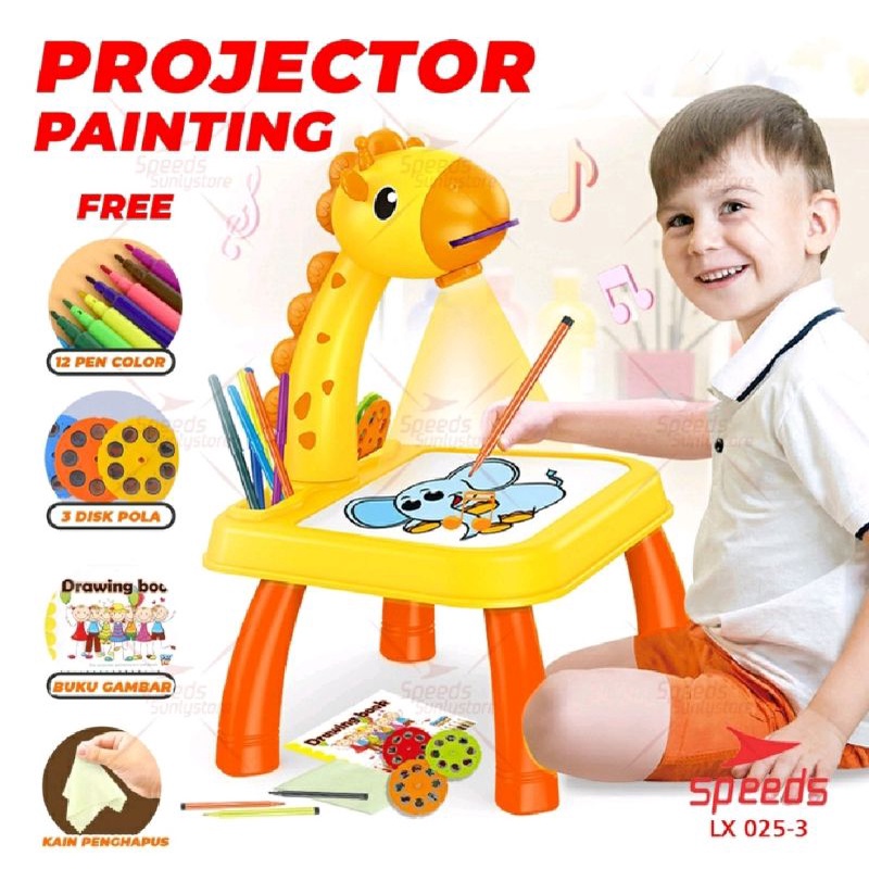 Meja Belajar Proyektor Jerapah Meja Anak