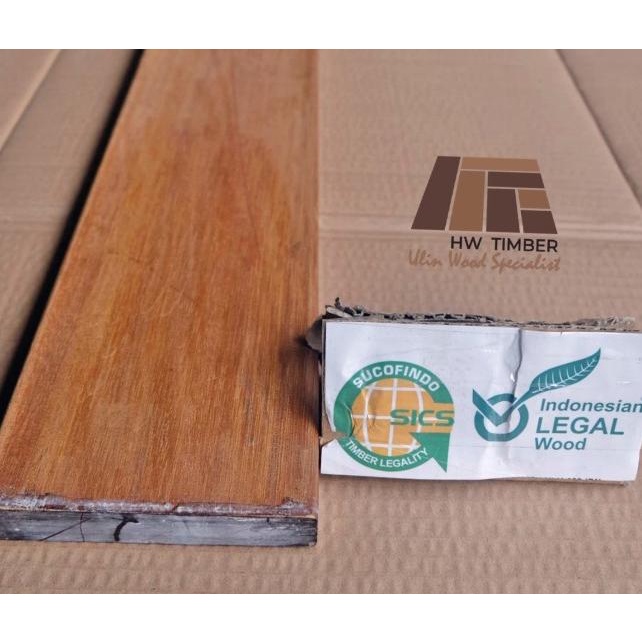 Papan Kayu Ulin Kalimantan 2cm x 10,5cm x 120cm