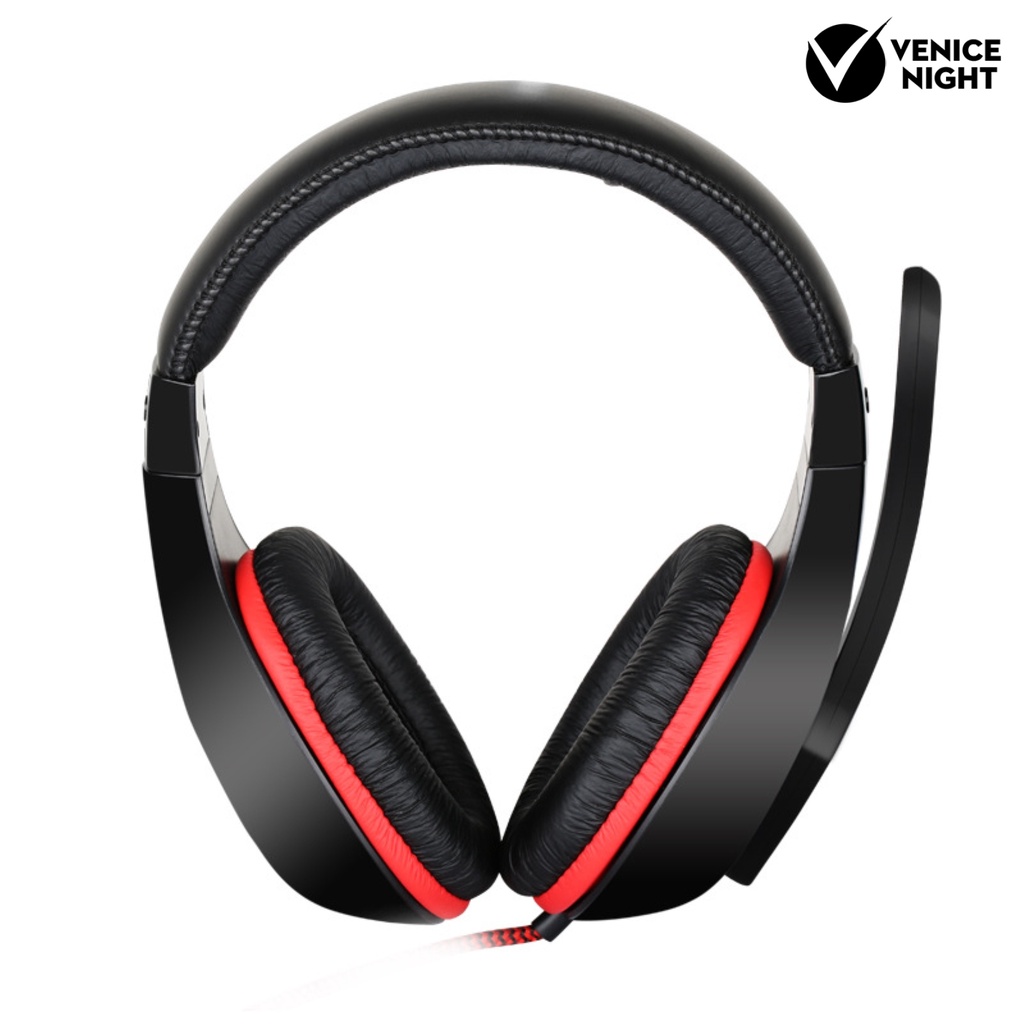 (VNEP) (Berkabel) Headphone Gaming dengan Mikrofon untuk Kursus Online Konferensi Kerja Kantor