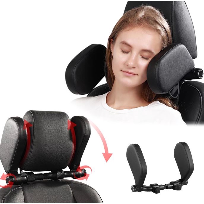 Headrest Penyangga kepala Bantal leher jok Mobil travel neck pillow sandaran adjustable / Sandaran J