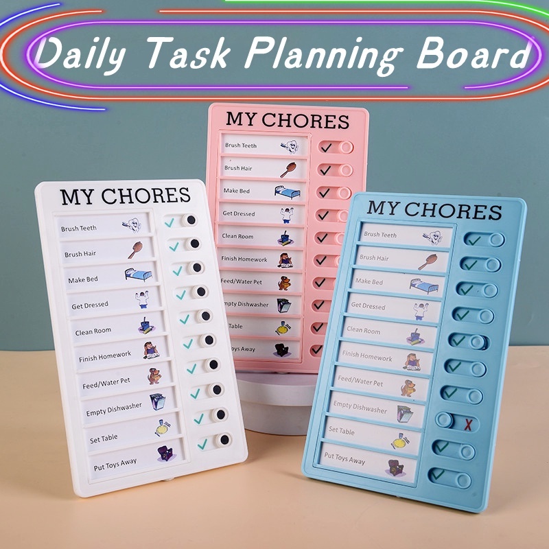 My Chores Checklist Daily Planner Papan Talenan Bahan Plastik Multifungsi Untuk Dekorasi Dinding untuk Kid Self-discipline