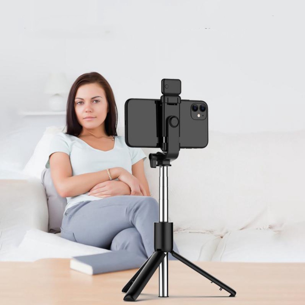 MARKETBIX Tongsis Selfie Tripod Lampu LED Bluetooth Portable 3in1 dengan remote control