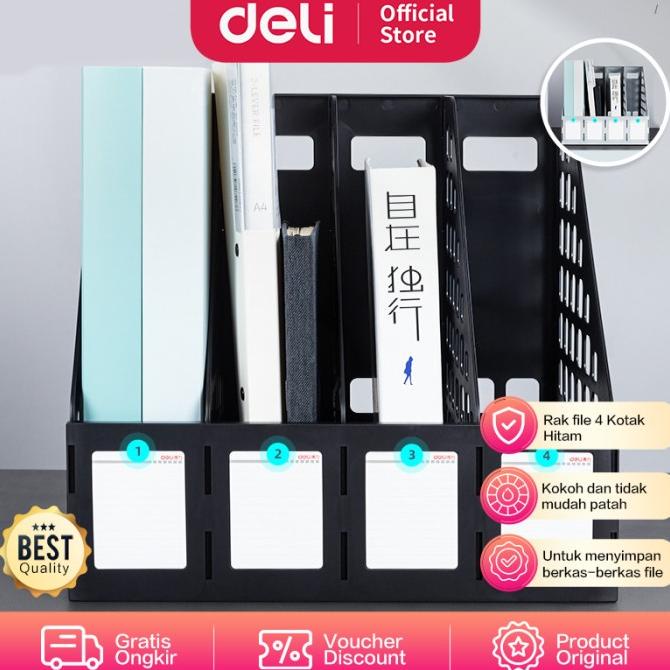 

Deli File Tray / Rak Box File Plastik Dua Warna 3/4 Sekat 78990 78991