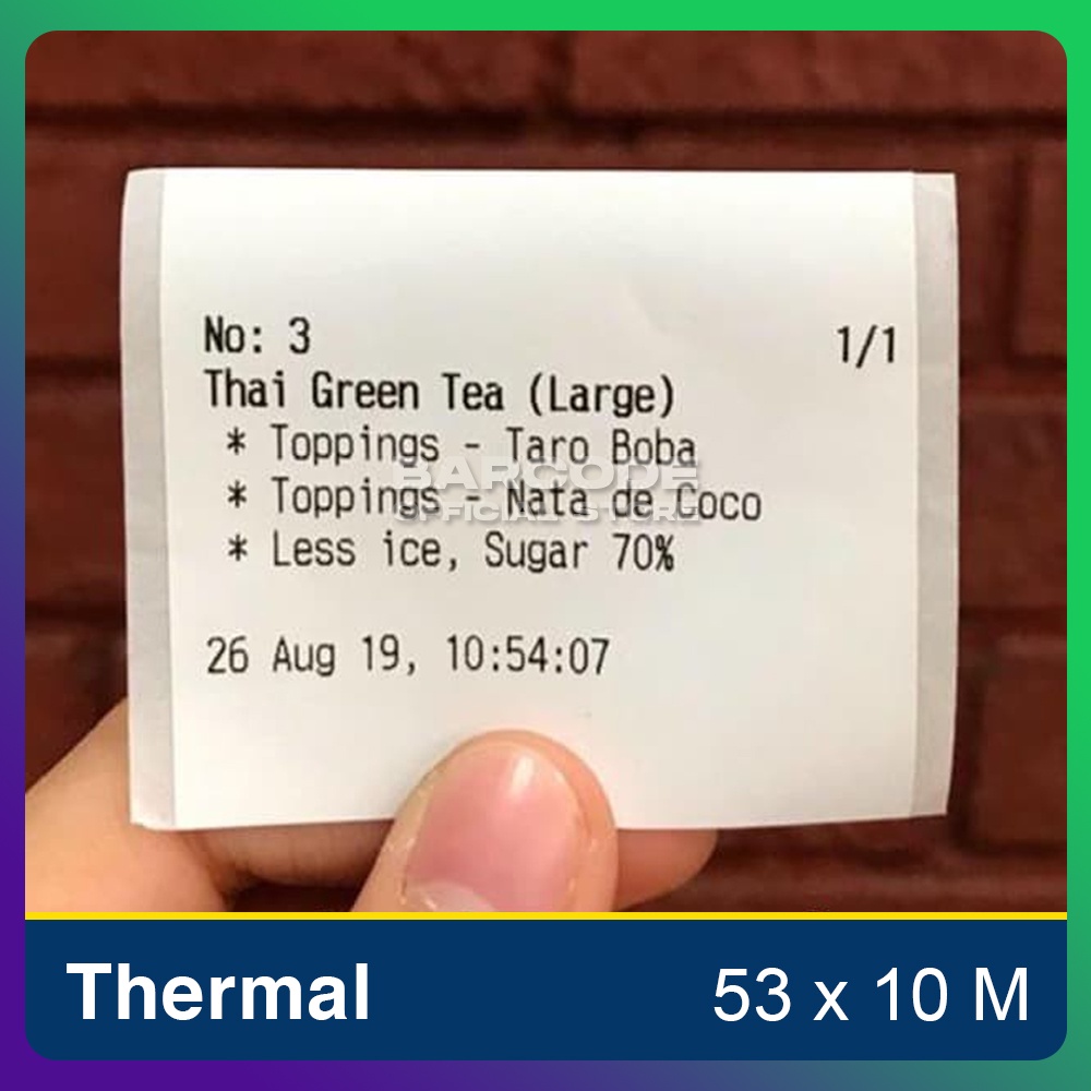 

Label Thermal 58 X 10 M | 53 x 10 | 53 x 47 Continuous POS Printer Bluetooth