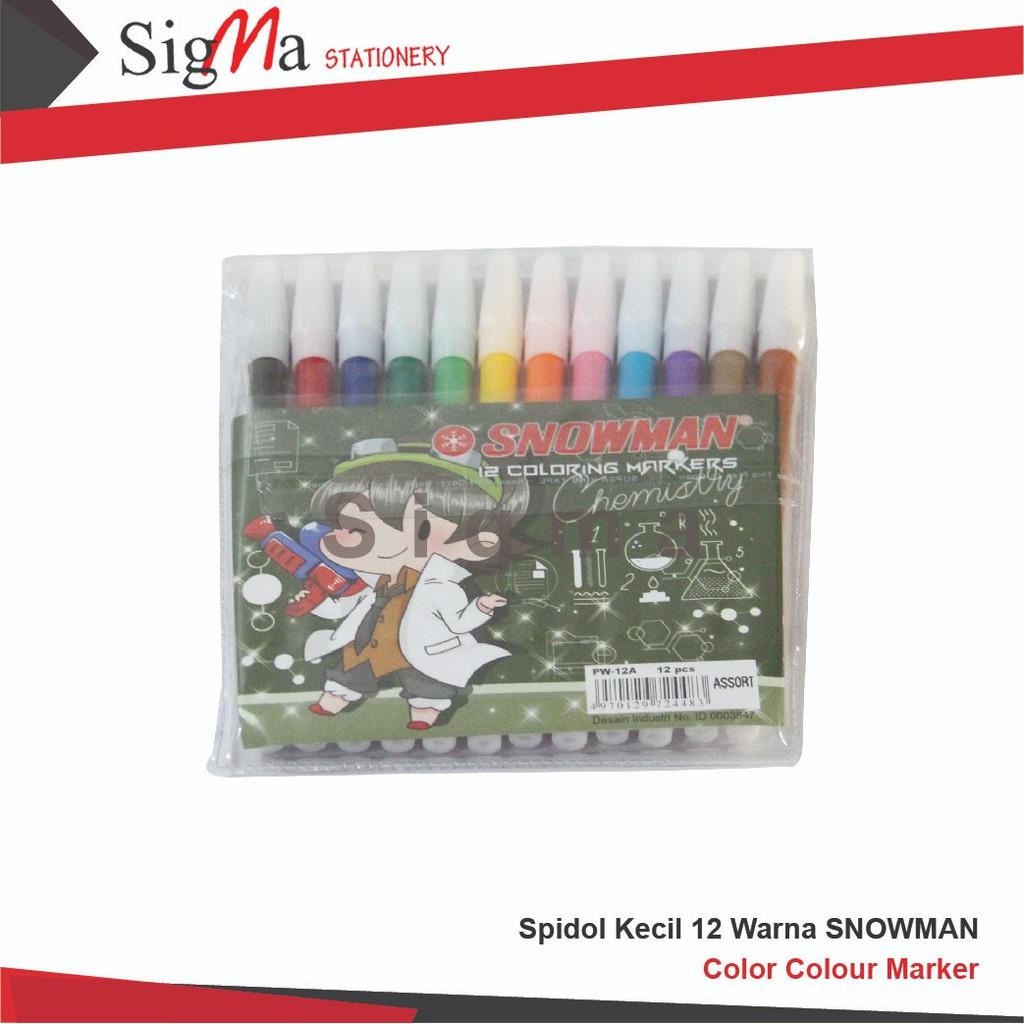 

Spidol Snowman Kecil 12 Warna PW-12A (Set)