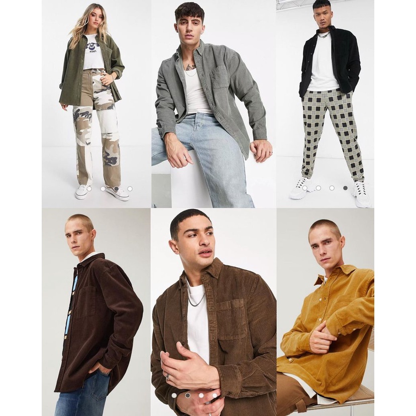 H&M Relaxed Fit Corduroy Shirt - Kemeja Corduroy HM Original