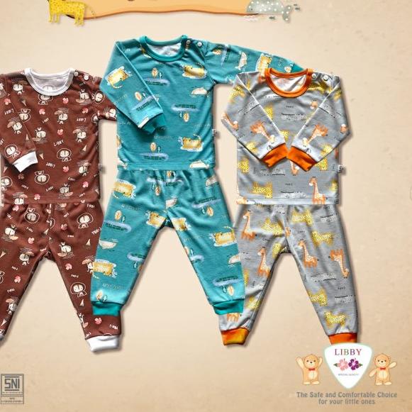 Libby Baby HAZY ZOO 3STEL Setelan Panjang Kancing Pundak - SMALL