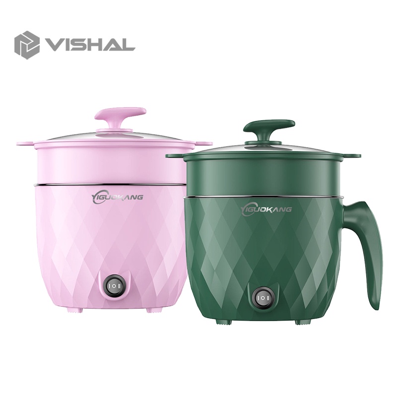 VISHAL 1.8L Fry Pan Portable Panci Listrik Serbaguna / STAINLESS LAPIS KERAMIK POT/1.8L VS-1854