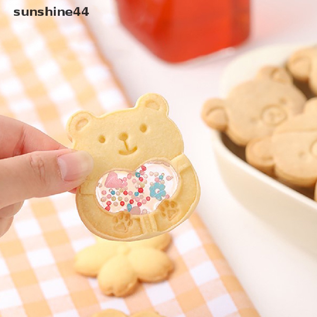 Sunshine 2 / 4Pcs Cetakan Kue / Biskuit DIY Bentuk Beruang Lucu