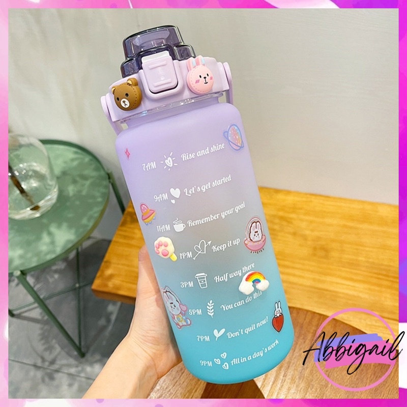 𝘈𝘉𝘎✰ Botol Minum Motivasi 2 liter Gradasi / Botol QuiFit / Botol Tritan 2L 1065