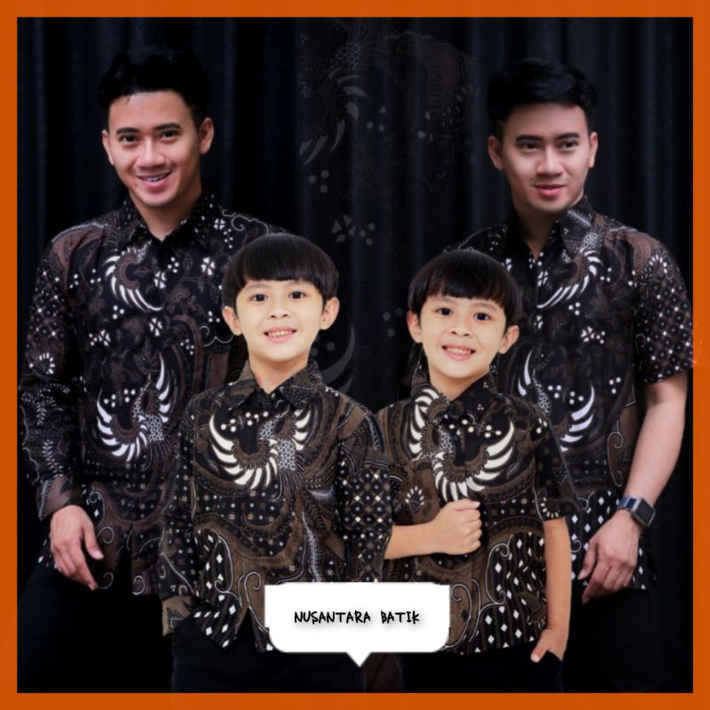 [COD] Couple Batik Dewasa pria Ayah dan Anak cowok laki laki Lengan Panjang dan Lengan Pendek Modern Seragam