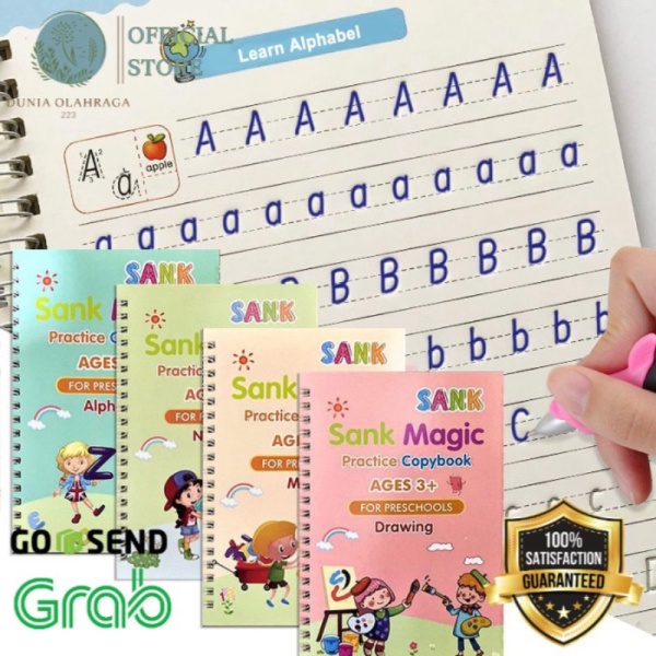 

Jual 4 Copybook Kid's English Learning Calligraphy Magic Books With Pen DO Limited