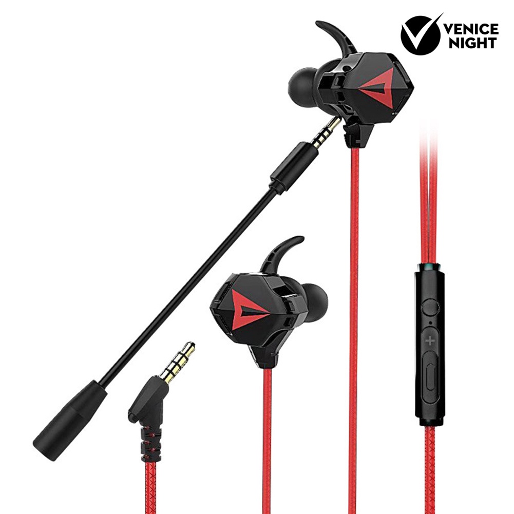 (VNEP) (Berkabel) Headphone Gaming Earphone Stereo In-Ear Universal dengan Mikrofon untuk iPhone Android