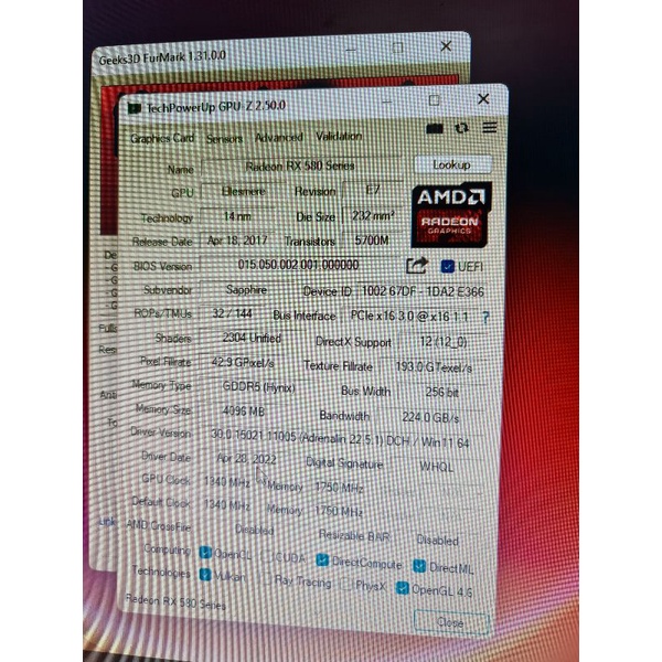 VGA RX580 Sapphire Nitro+