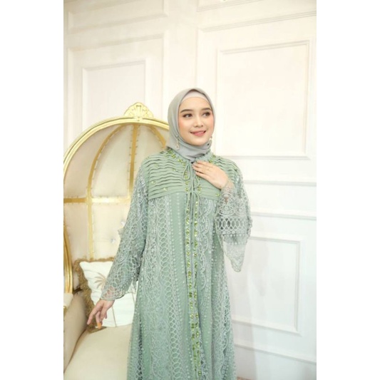 Gamis Cardigan Ashena Belanda  Original Butik