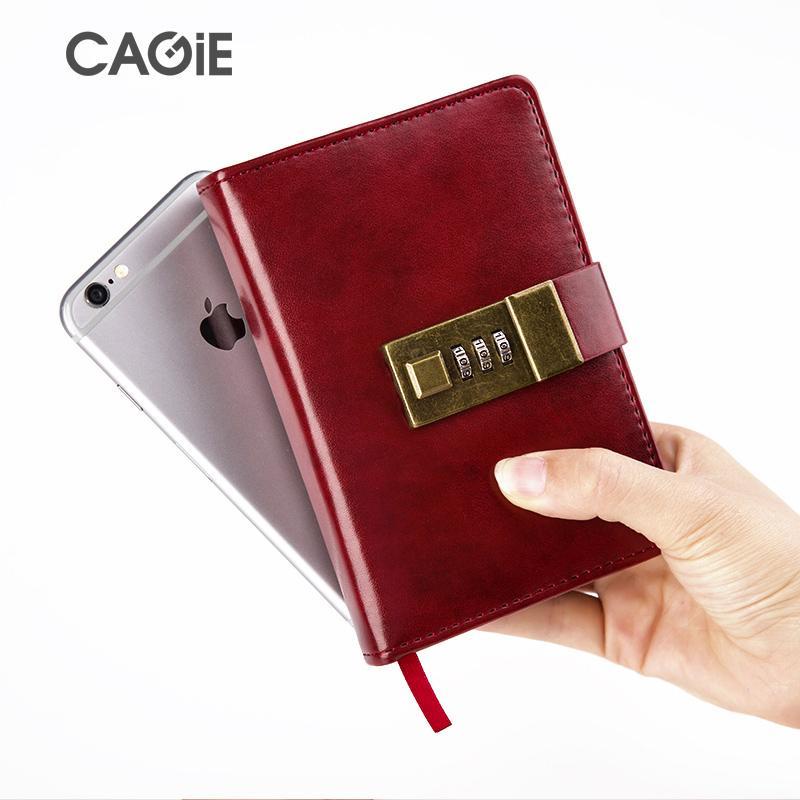 ✾◄∋Sera CAGIE/Cage retro password book with lock diary portable hand account carry-on plan buku saku A7 sederhana ini