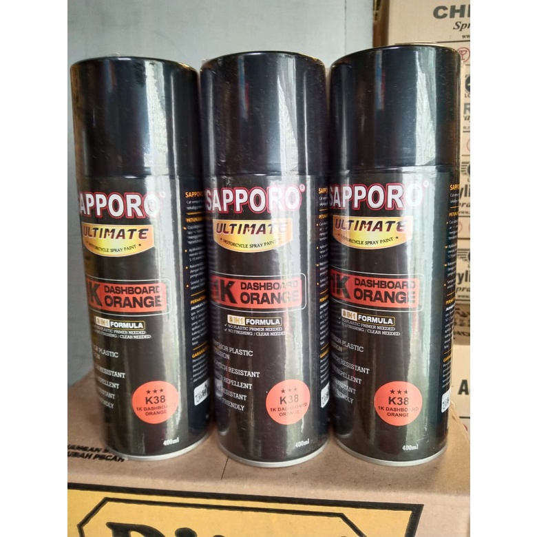 cat spray pilok pilox cat semprot sapporo ultimate saporo ultimate K38 1K K 38 1K dashboard orange cat bodi kasar dashbor motor mobil