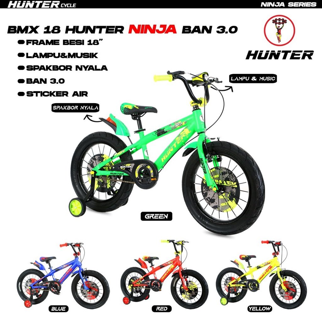 SEPEDA BMX 18" HUNTER NEW NINJA BAN 3.0