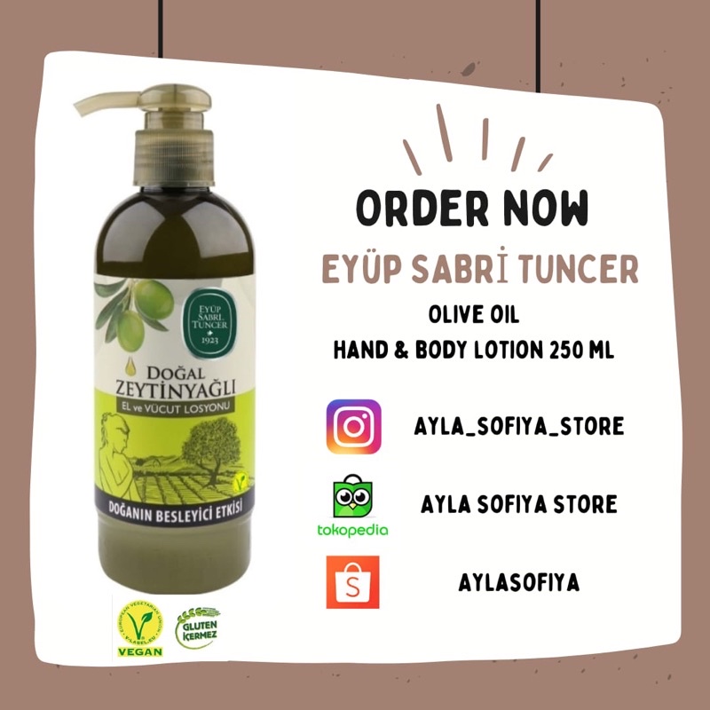 [READY STOCK] EYUP SABRI TUNCER OLIVE OIL HAND & BODY LOTION