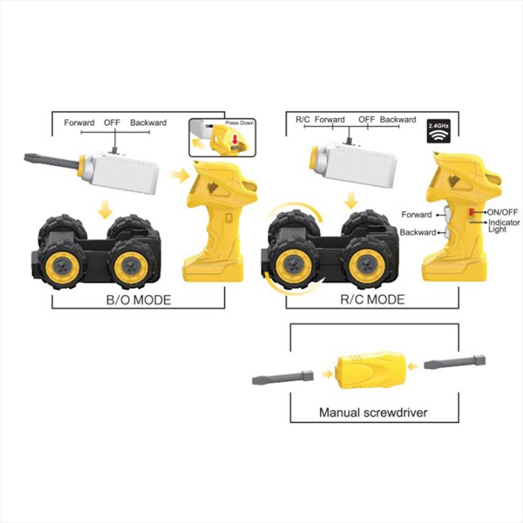 Okiedog Diy Rc Transformer Escavator Mainan Bongkar Pasang Anak