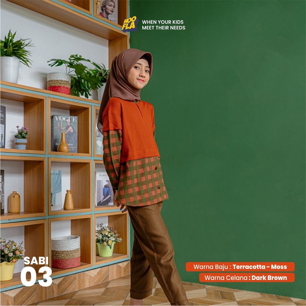 Baju Muslim Setelan Anak Perempuan Umur 5 6 7 8 9 10 11 12 Tahun Model Terbaru Sabina One set