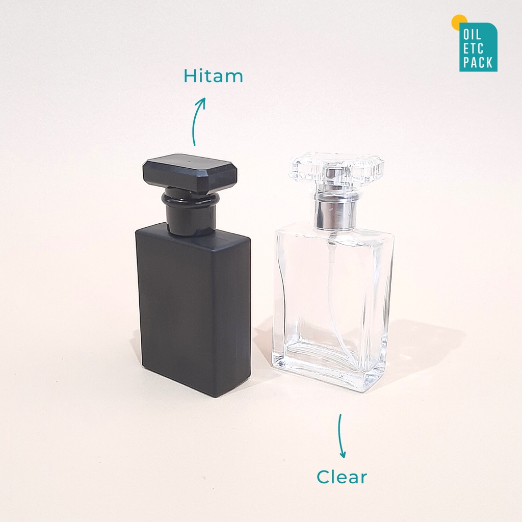 Botol CHNL Spray Parfum Black 30ML Drat/Putar  (TANPA ALAT) / Wadah Kosong Isi Ulang Minyak Wangi Travel Unik