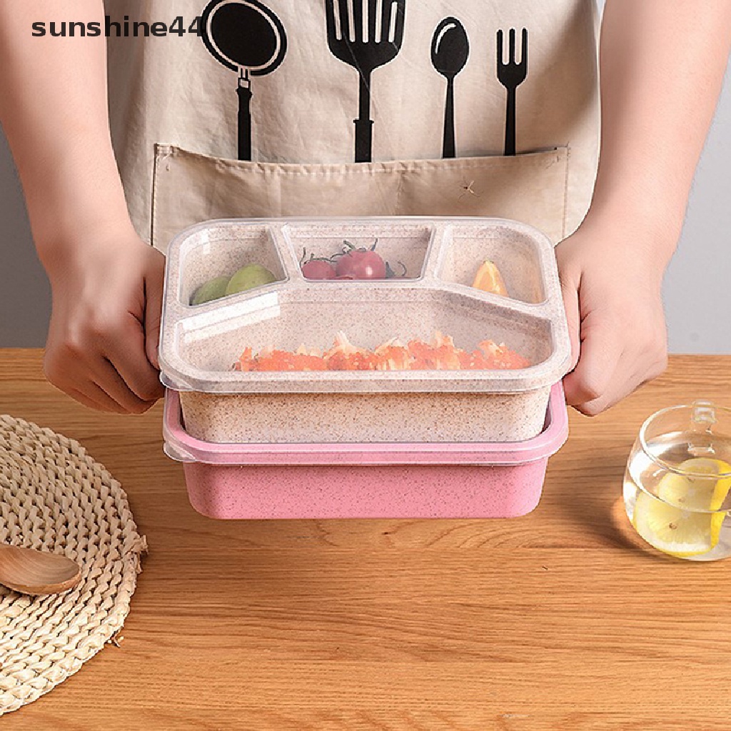 Sunshine Kotak Makan Siang Transparan Tahan Panas Anti Bocor Untuk Sekolah / Kantor