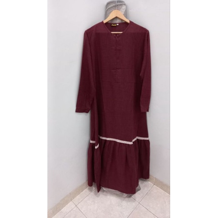 preloved gamis maroon xl by amio