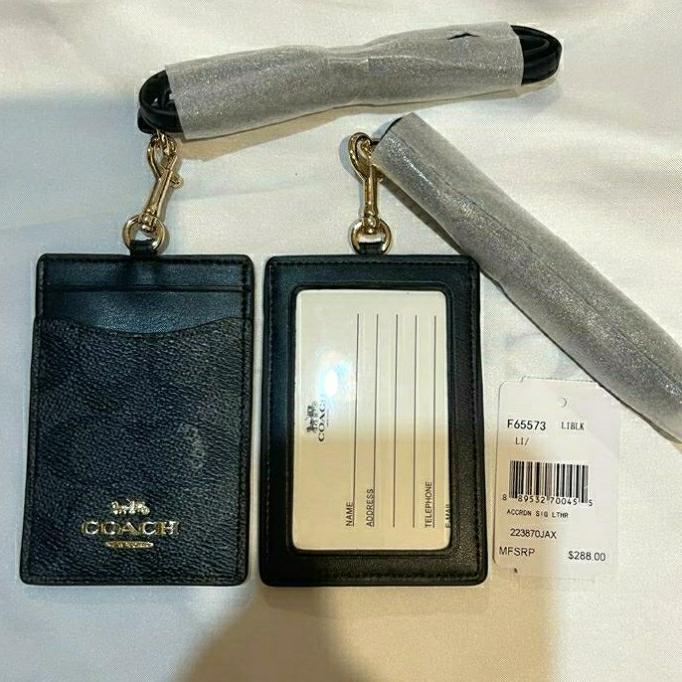 

Coach Lanyard/Coach Signature ID Card Holder-f65773