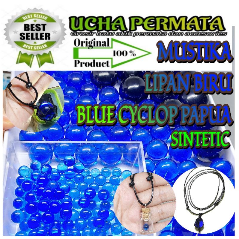 batu akik blue cyclop papua obsidian / lipan biru / bulat / telur