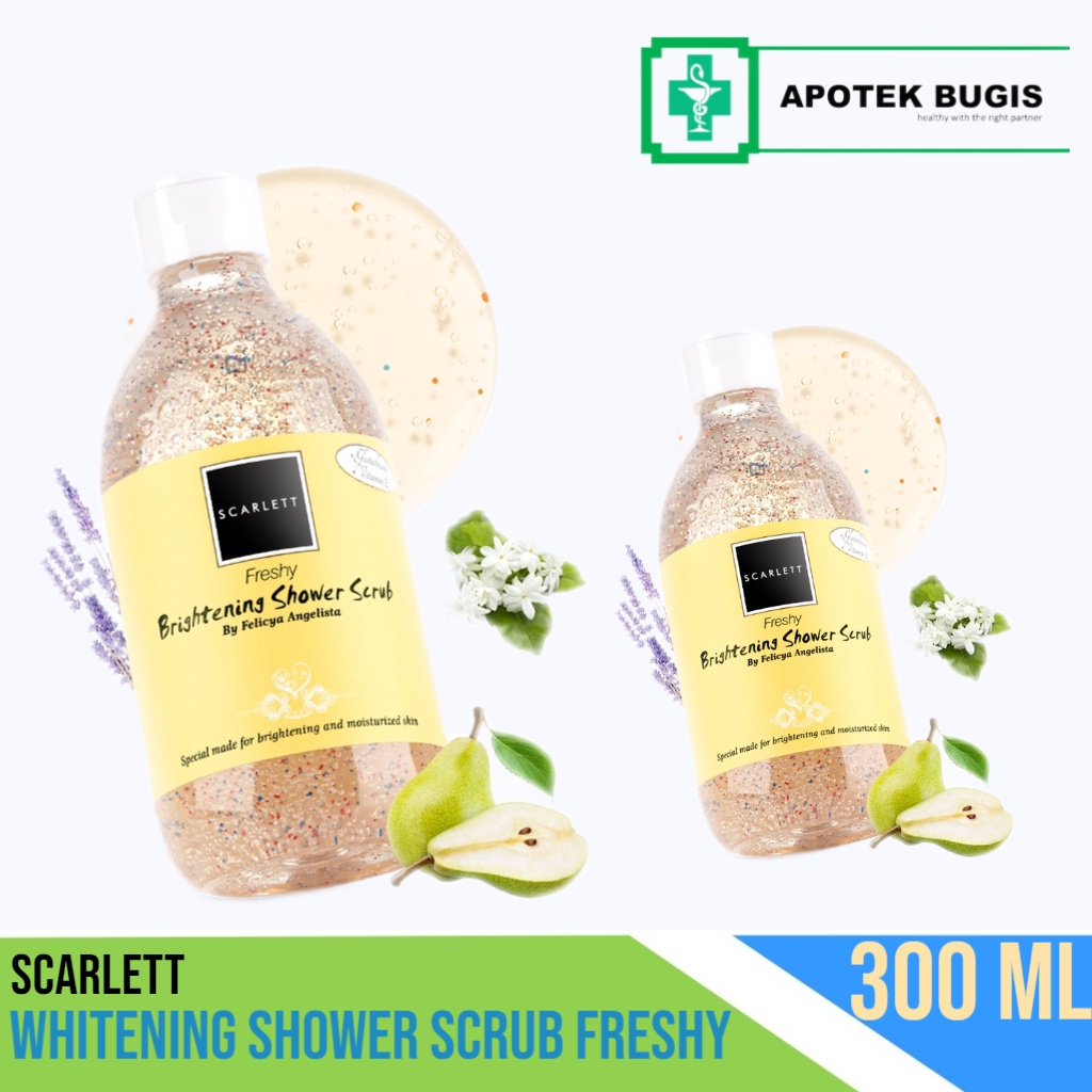 Scarlett Whitening Shower Scrub Freshy Size 300 ml Lulur Mandi Pemutih