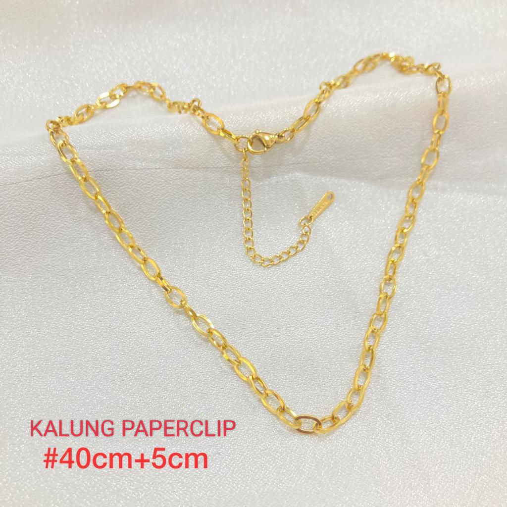 Kalung Titanium Choker Warna Gold Trending Korea Style Fashion T089