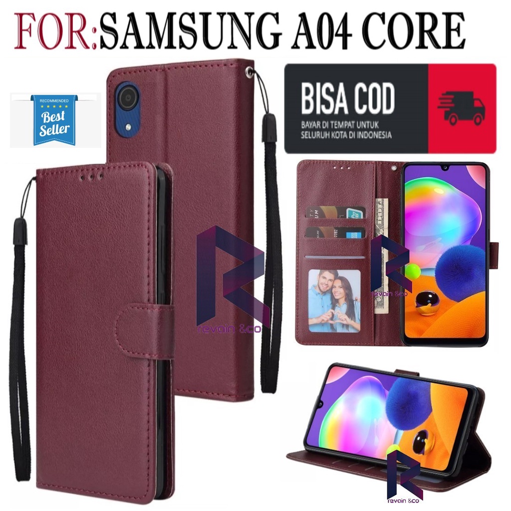 FLIP COVER NEW SAMSUNG A04 CORE FLIP WALLET LEATHER KULIT PREMIUM SARUNG BUKA TUTUP KESING HP FLIP CASE SAMSUNG A04 CORE