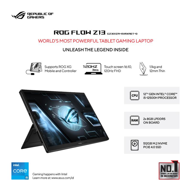 Jual Asus ROG Flow Z13 GZ301ZA-I5IRXA6T-O I5-12500H/Iris X? Graphics ...