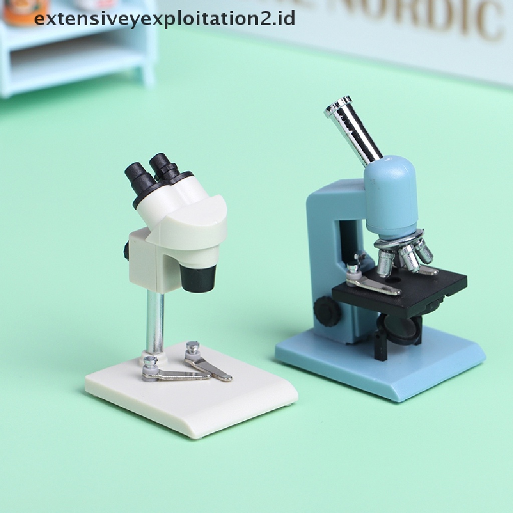 Mainan Miniatur Mikroskop Skala 1: 12 Untuk Dekorasi Rumah Boneka