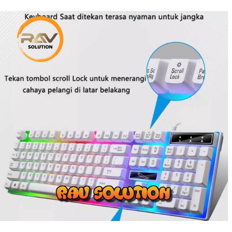 keyboard gaming and mouse  set combo RGB SHIPADOO-D280/keyboard mouse gaming mechanical/Support All Komputer/laptop  - RAV SOLUTION