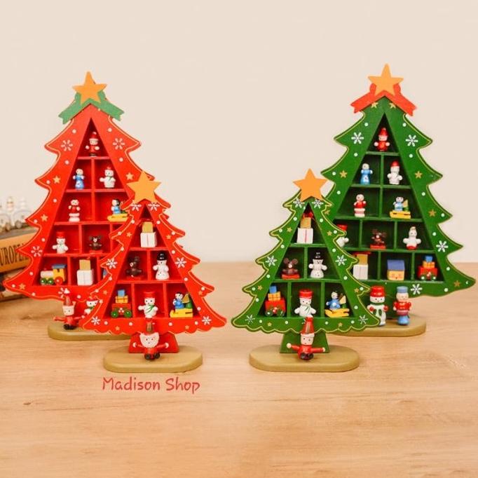 

BEST QUALITY - POHON NATAL KAYU BESAR SANTA SNOWMAN HIASAN ORNAMEN DEKOR GARLAND GIFT