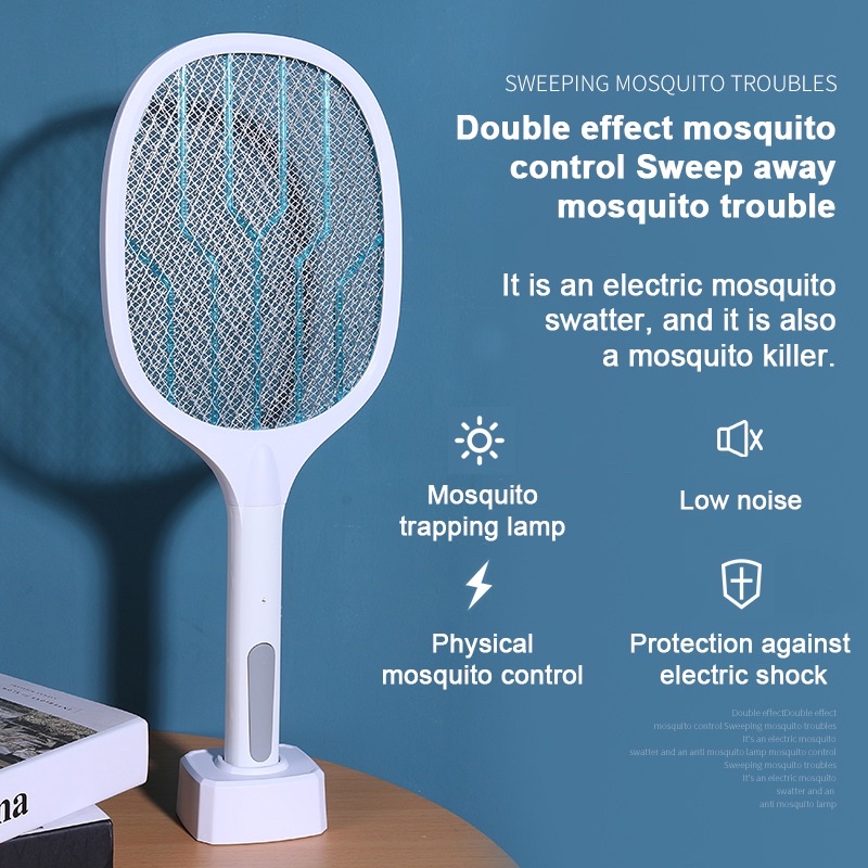 Mosquito Swatter 2 in 1 Lampu LED Raket Nyamuk dan Perangkap Nyamuk | Mosquito Catcher LED import