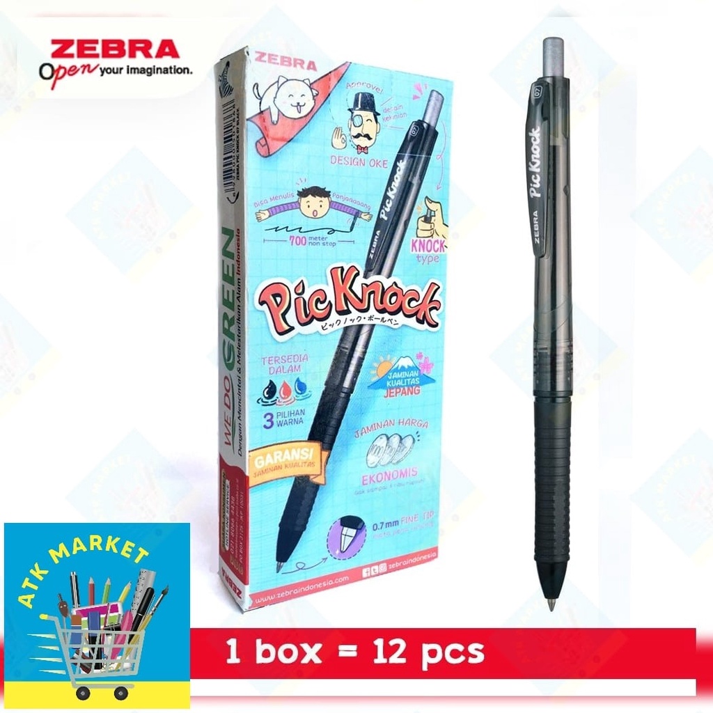 

Zebra Pulpen Picknock / Piccolo Knock / Ballpoint / Bolpen / Pen Semi Gel pen 0.7