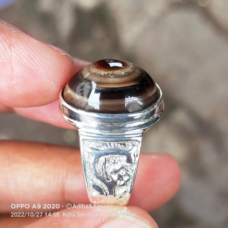 Batu akik Yaman jaza' Ring Perak Handmade Tebal mewah