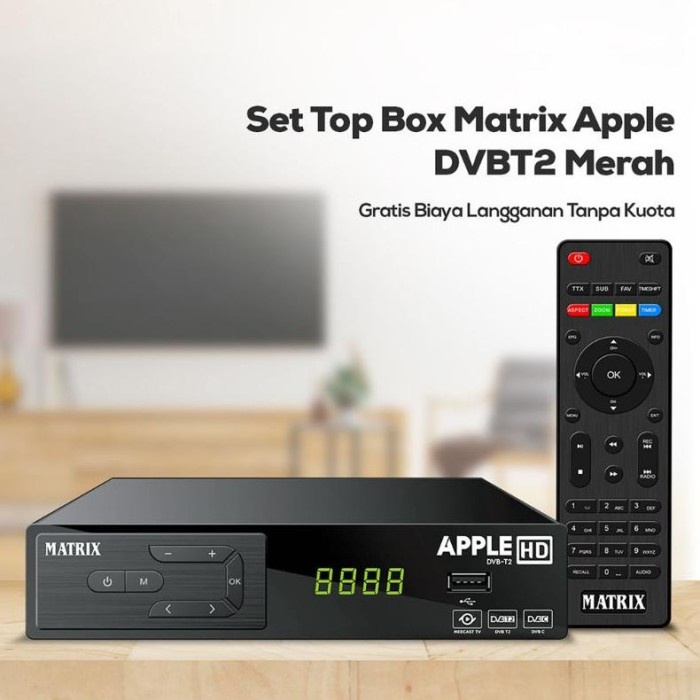 SET TOP BOX TV DIGITAL METRIX APEL STB TV DIGITAL METRIX APEL MERAH HDMI MURAH