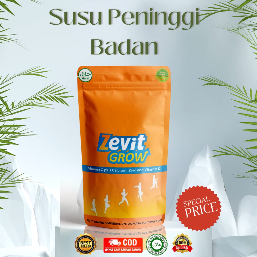 

11.11 sale Susu Peninggi Badan Suplemen Tinggi Anak Remaja Dewasa Super Cepat Original Terbaik ZEVIT GROW COD