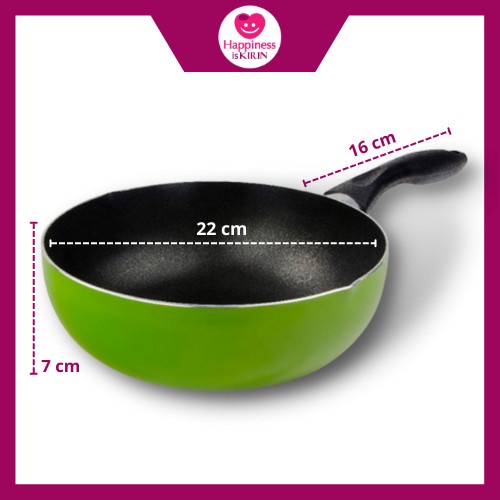 Kirin Sasando Deep Frypan 22cm Wajan Anti Lengket 22 cm Deep Wok Fry Pan