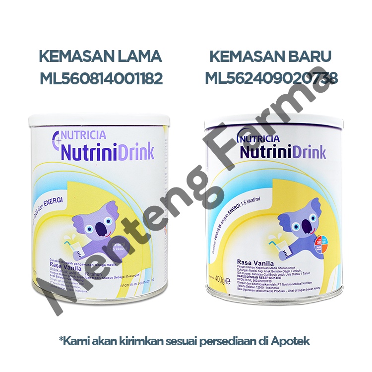 Nutricia Nutrinidrink Powder Vanila 400 gram