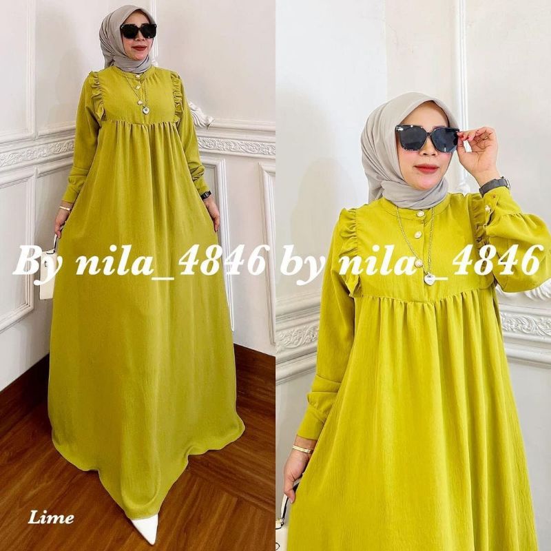Gamis Syahnaz by Nasywah.ols Baju Muslim Wanita by Nila 4846