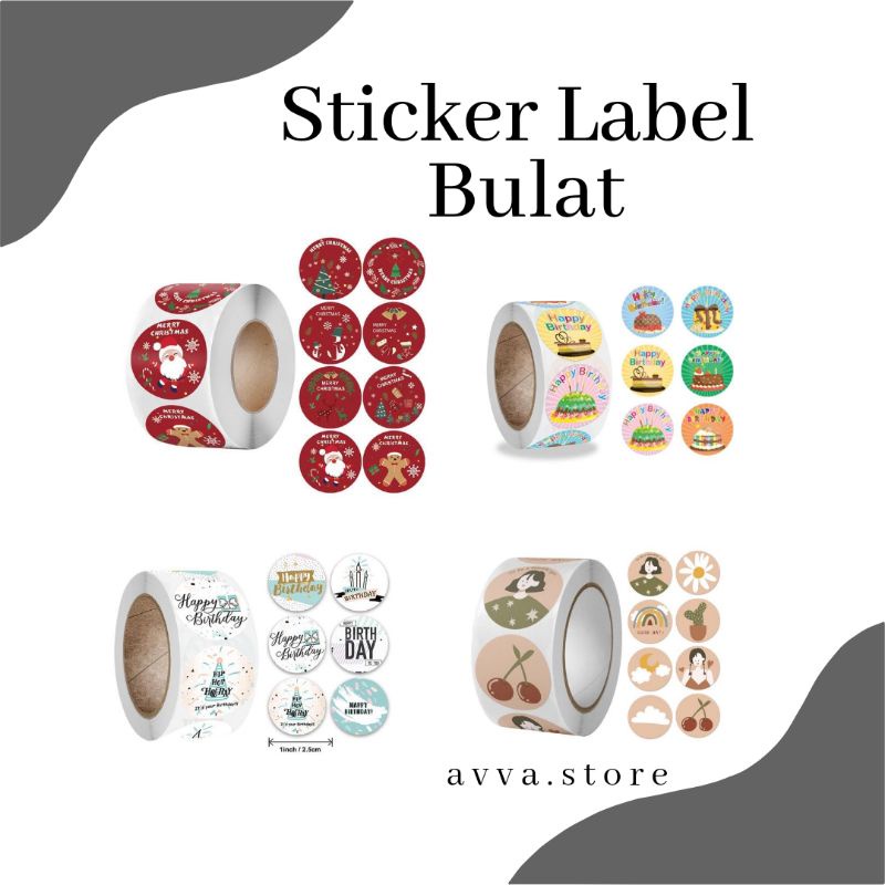 

STICKER Label Natal Merry Christmast | Happy Birthday | Thank You | Label Kado Hampers Kemasan Ready stock Makassar