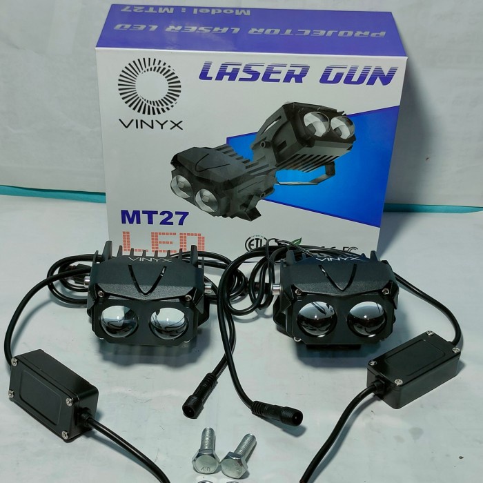 Lampu Tembak Sorot LED Laser Gun MT27 D2 MT 27 Motor Mobil kuningPutih